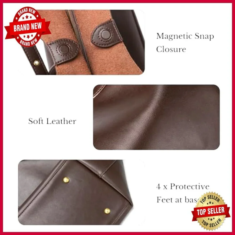 Large Vegan Leather Tote Bag with Adjustable Strap for Work Travel